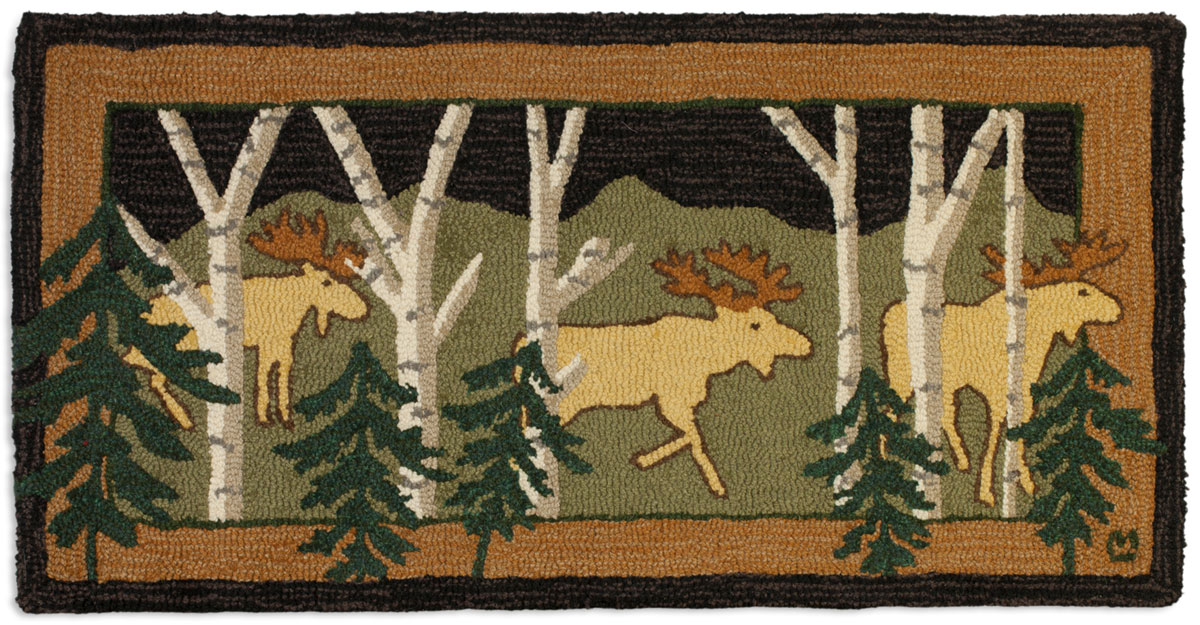 Picture of Three Birch Moose at Night
