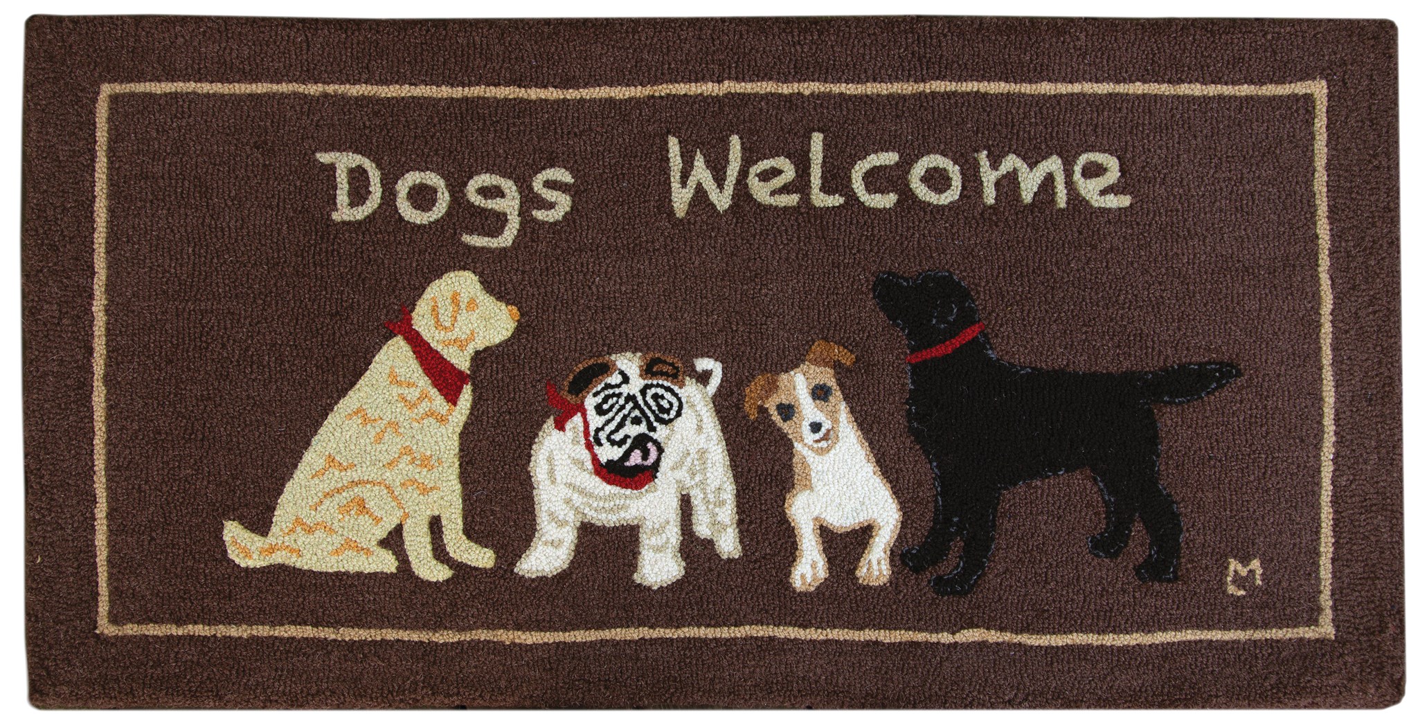 Picture of Dogs Welcome on Brown